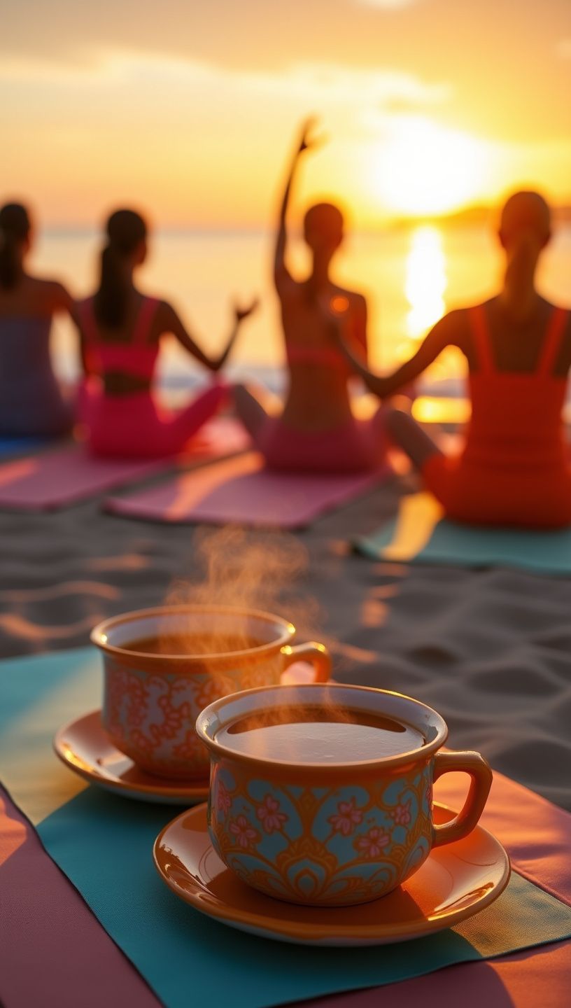 Φωτισμένο δωμάτιο γιόγκα με μαξιλάρια και στρώματα